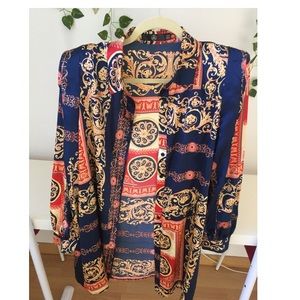 plus size versace inspired shirt dress